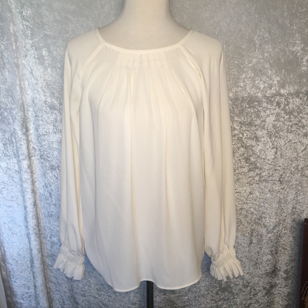 Banana Republic Cream Long Sleeve Peasant Blouse Size XS